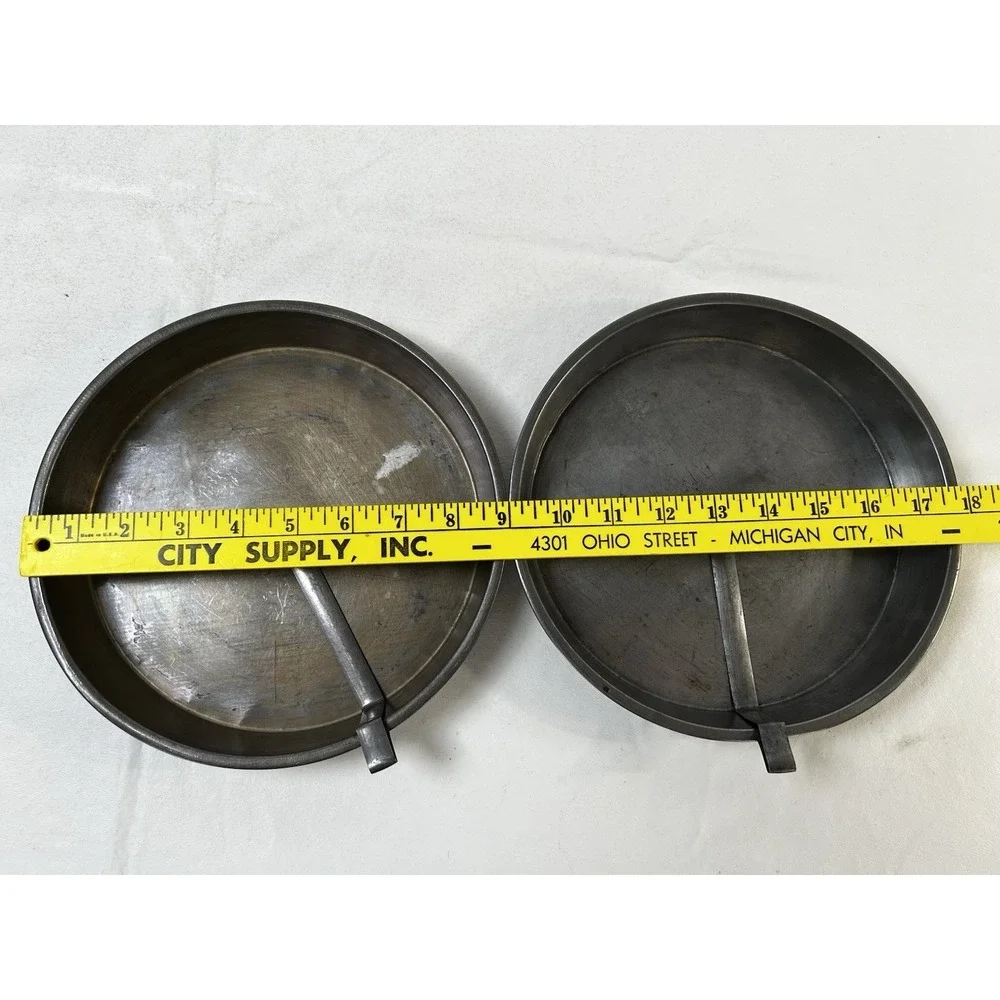 Vintage Metal Pie & Cake Tins Set of 2 – With Easy Slider Release Bottoms